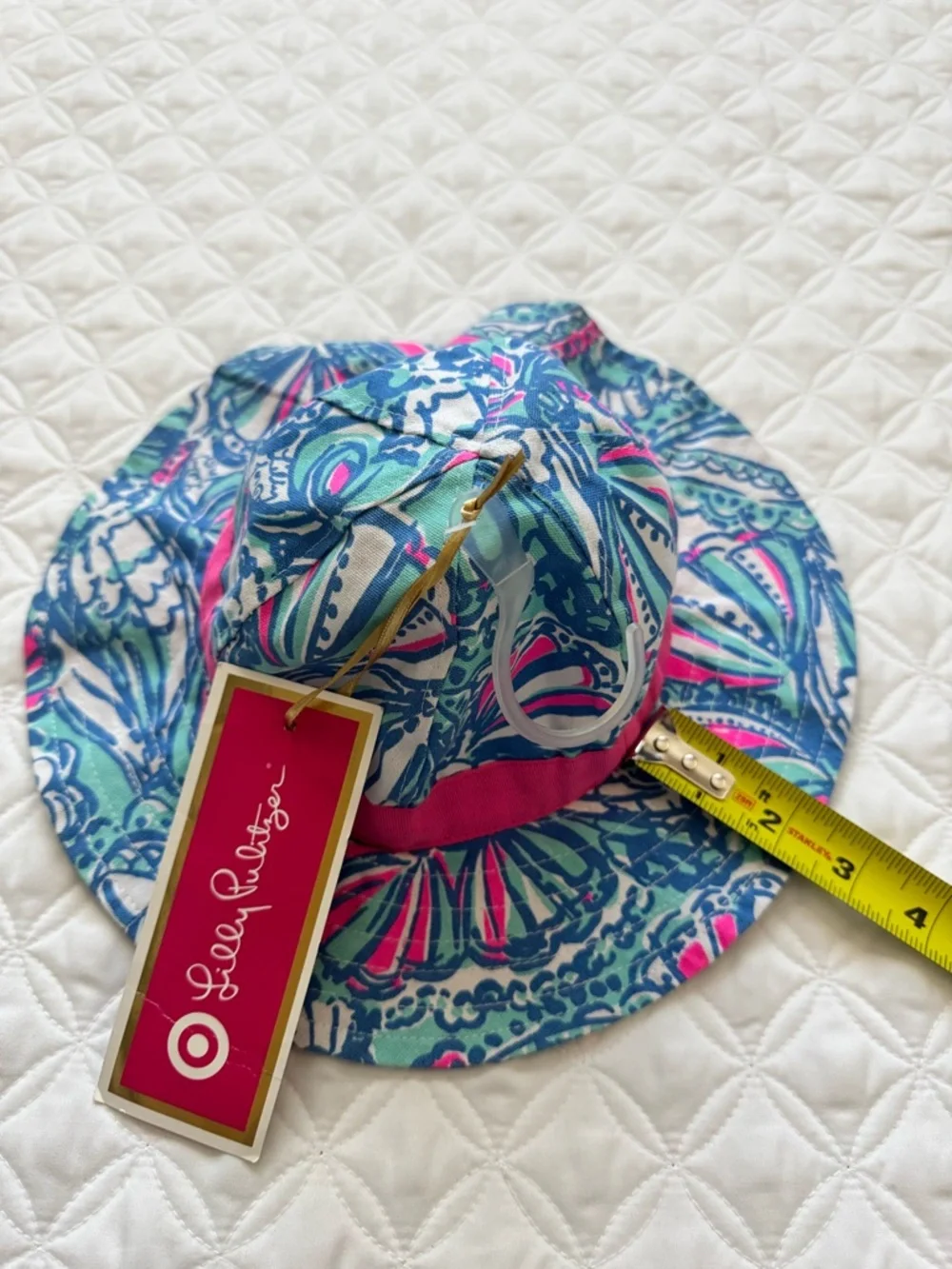 NWT Lilly Pulitzer for Target My Fans Pink Blue Aqua Sun Bucket Hat 12-24M